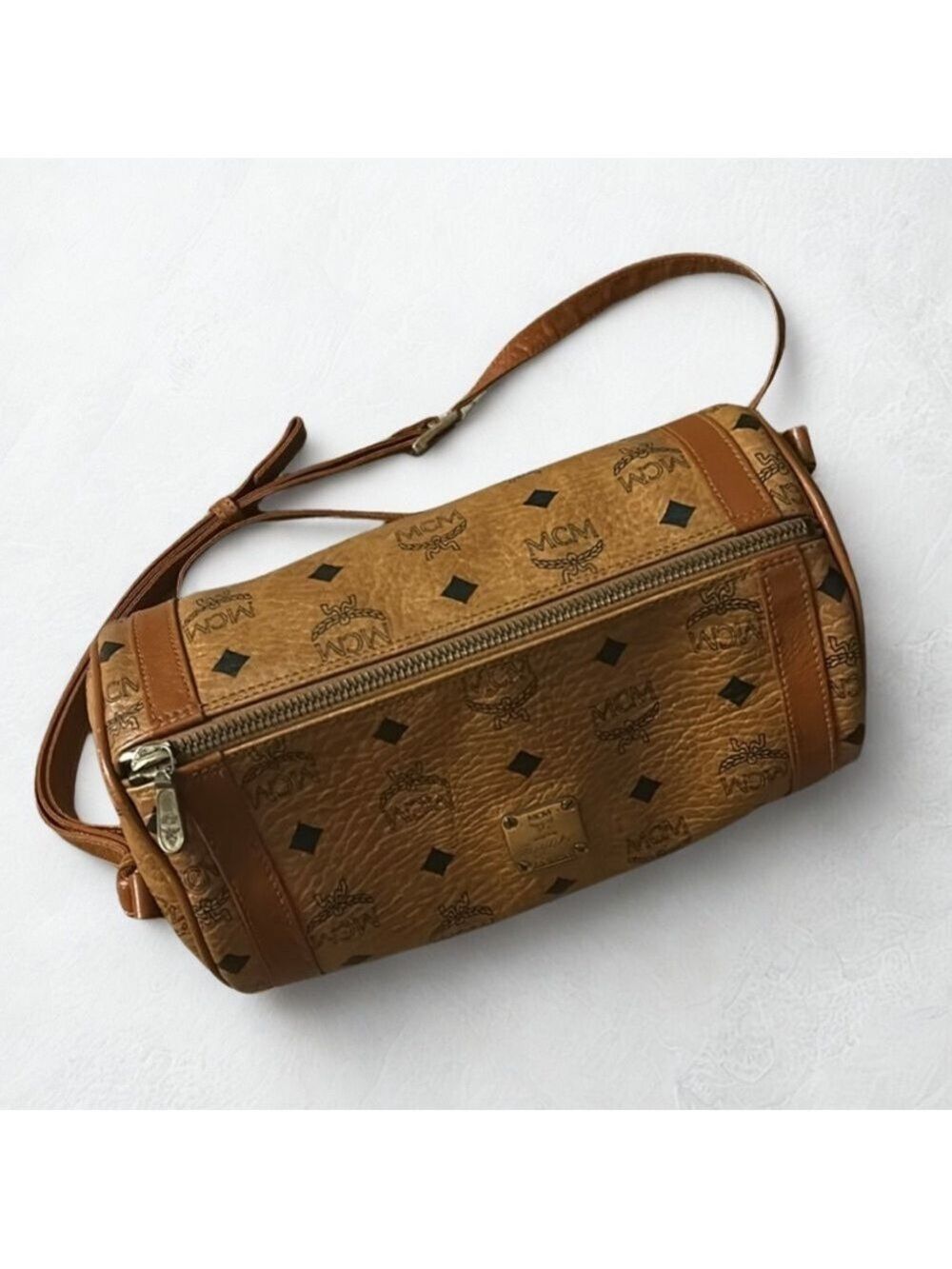 MCM Visetos Barrel Crossbody Bag - Picture 2 of 13